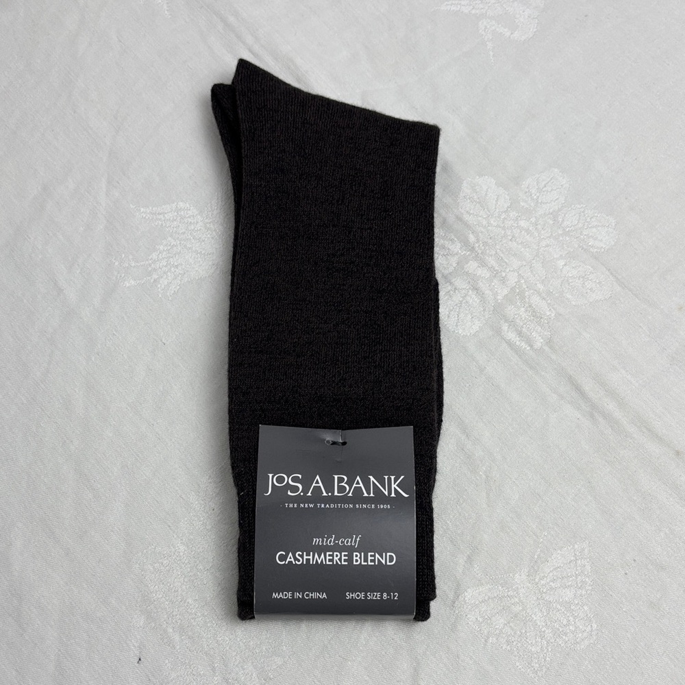 NWT Jos. A. Bank Dark Brown Cashmere Blend Dress Socks Shoe Size 8-12
